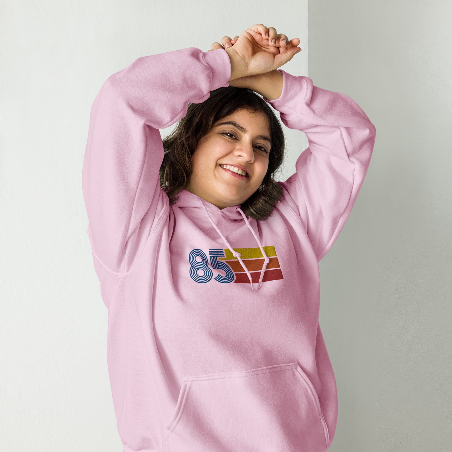 85 - Retro Tri-Line Large Embroidery Unisex Hoodie