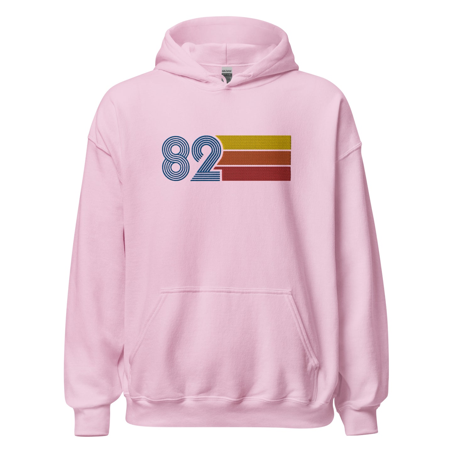 82 - Retro Tri-Line Large Embroidery Unisex Hoodie