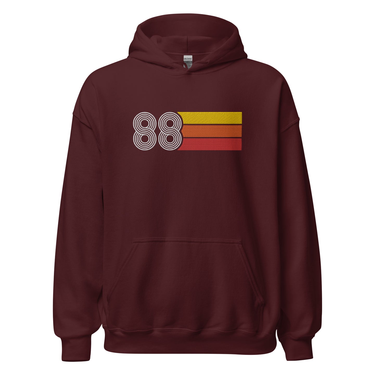 88 - Retro Tri-Line Large Embroidery Unisex Hoodie