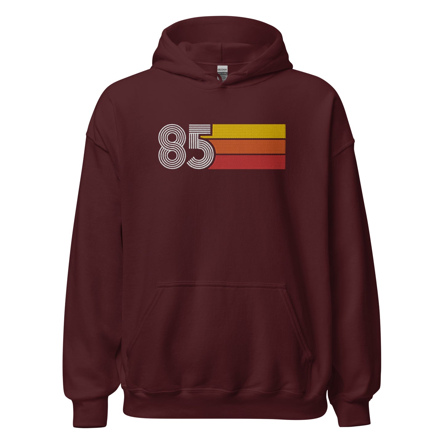 85 - Retro Tri-Line Large Embroidery Unisex Hoodie