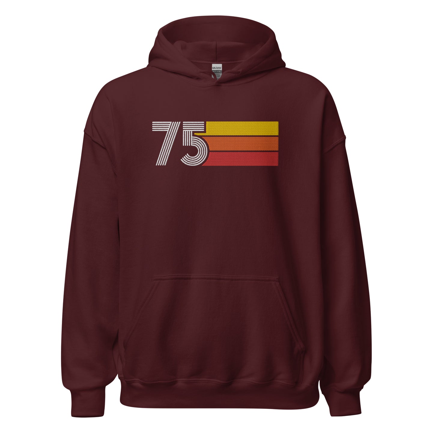 75 - Retro Tri-Line Large Embroidery Unisex Hoodie
