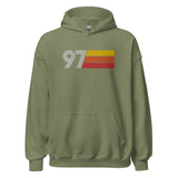 97 - Retro Tri-Line Large Embroidered Front Unisex Hoodie