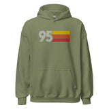 95 - Retro Tri-Line Large Embroidered Front Unisex Hoodie