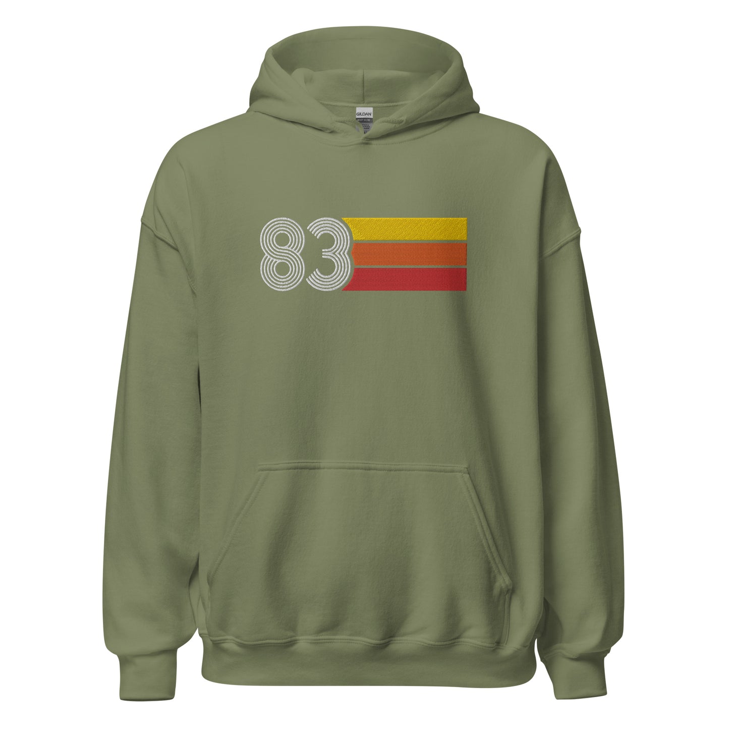 83 - Retro Tri-Line Large Embroidery Unisex Hoodie