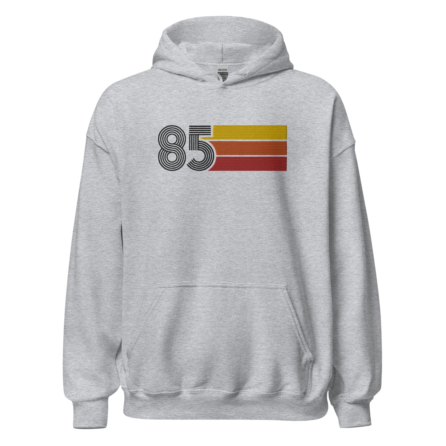 85 - Retro Tri-Line Large Embroidery Unisex Hoodie