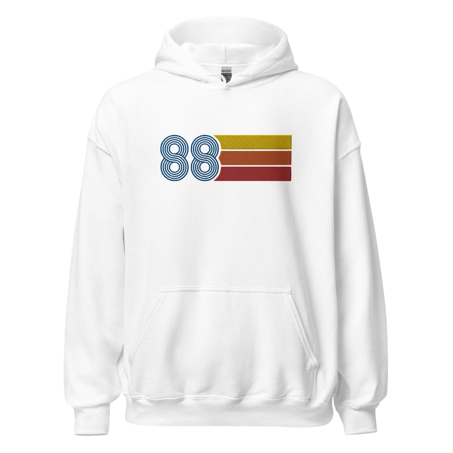88 - Retro Tri-Line Large Embroidery Unisex Hoodie