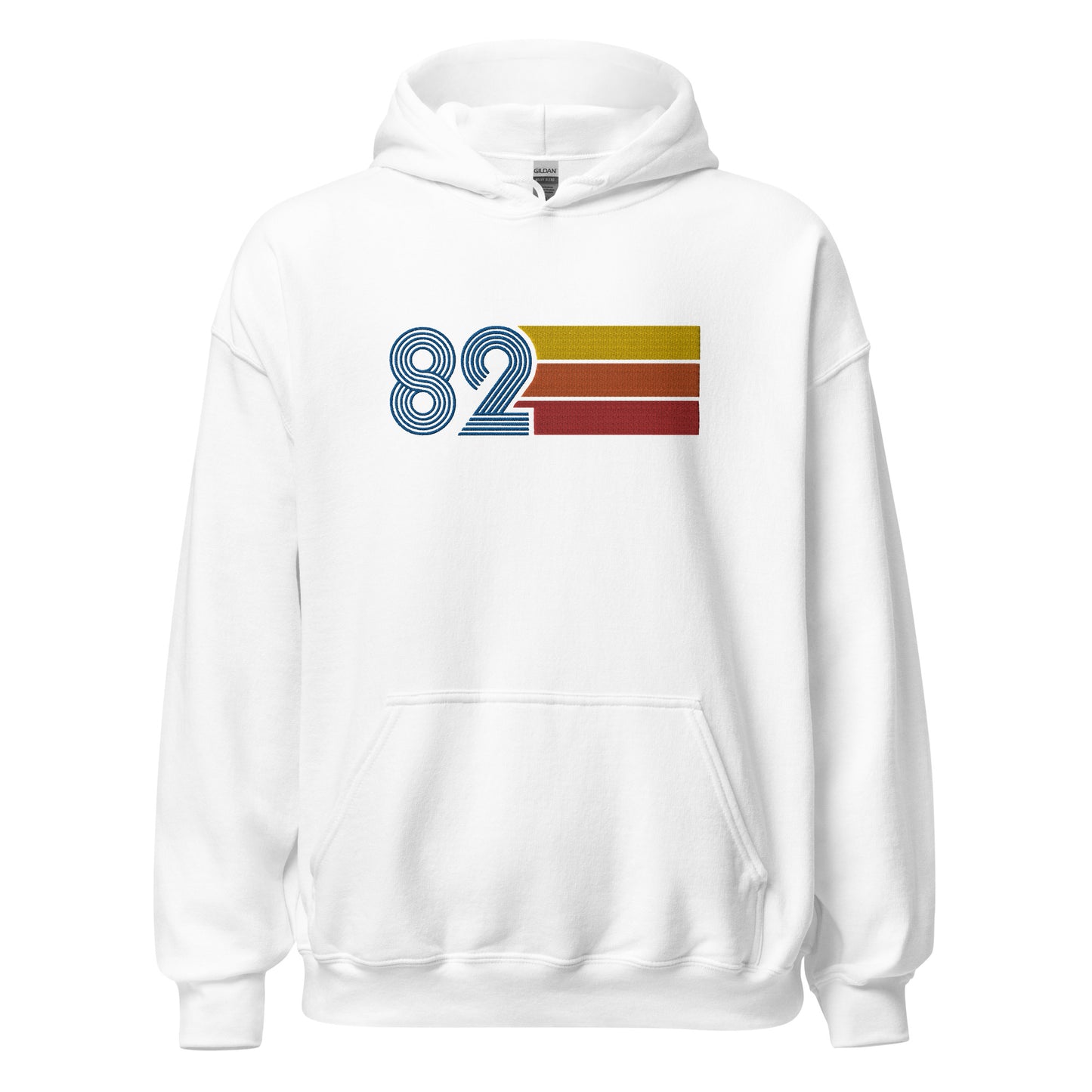 82 - Retro Tri-Line Large Embroidery Unisex Hoodie