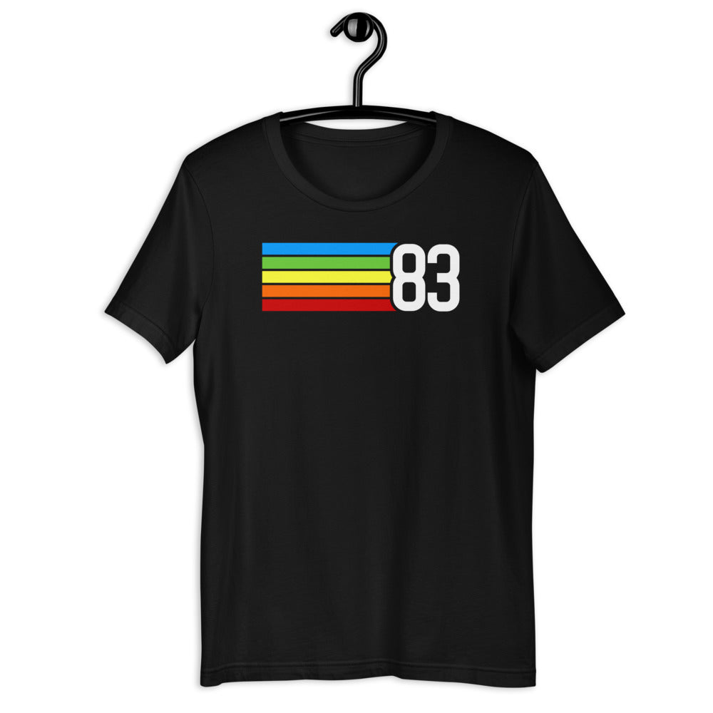 83 - 1983 Eighties Tech Rainbow Short-Sleeve Unisex T-Shirt