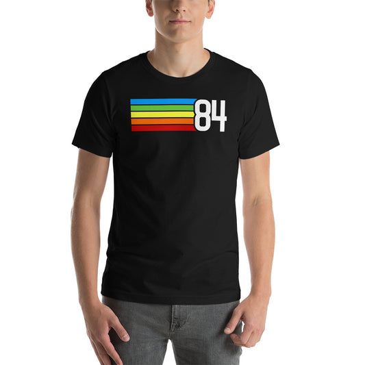 84 - 1984 Eighties Tech Rainbow Short-Sleeve Unisex T-Shirt