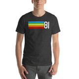81 - 1981 Eighties Tech Rainbow Short-Sleeve Unisex T-Shirt