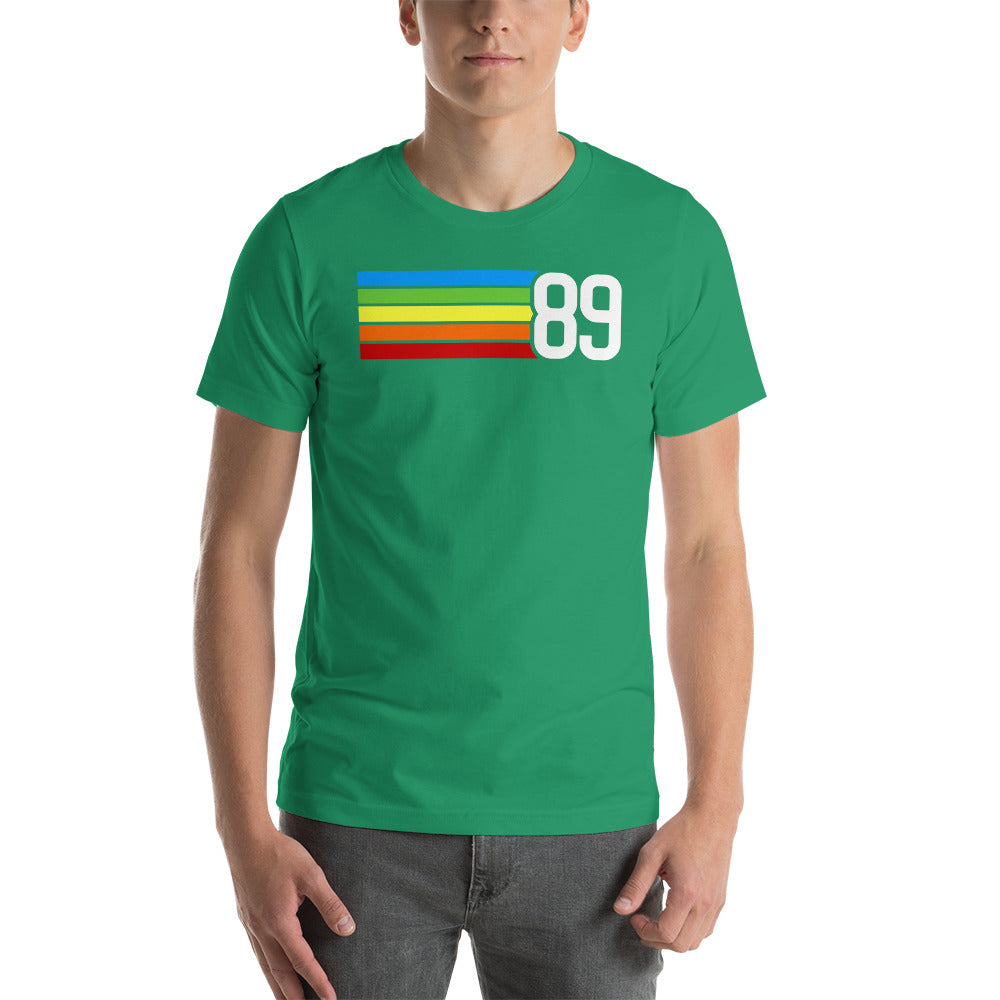 89 - 1989 Eighties Tech Rainbow Short-Sleeve Unisex T-Shirt
