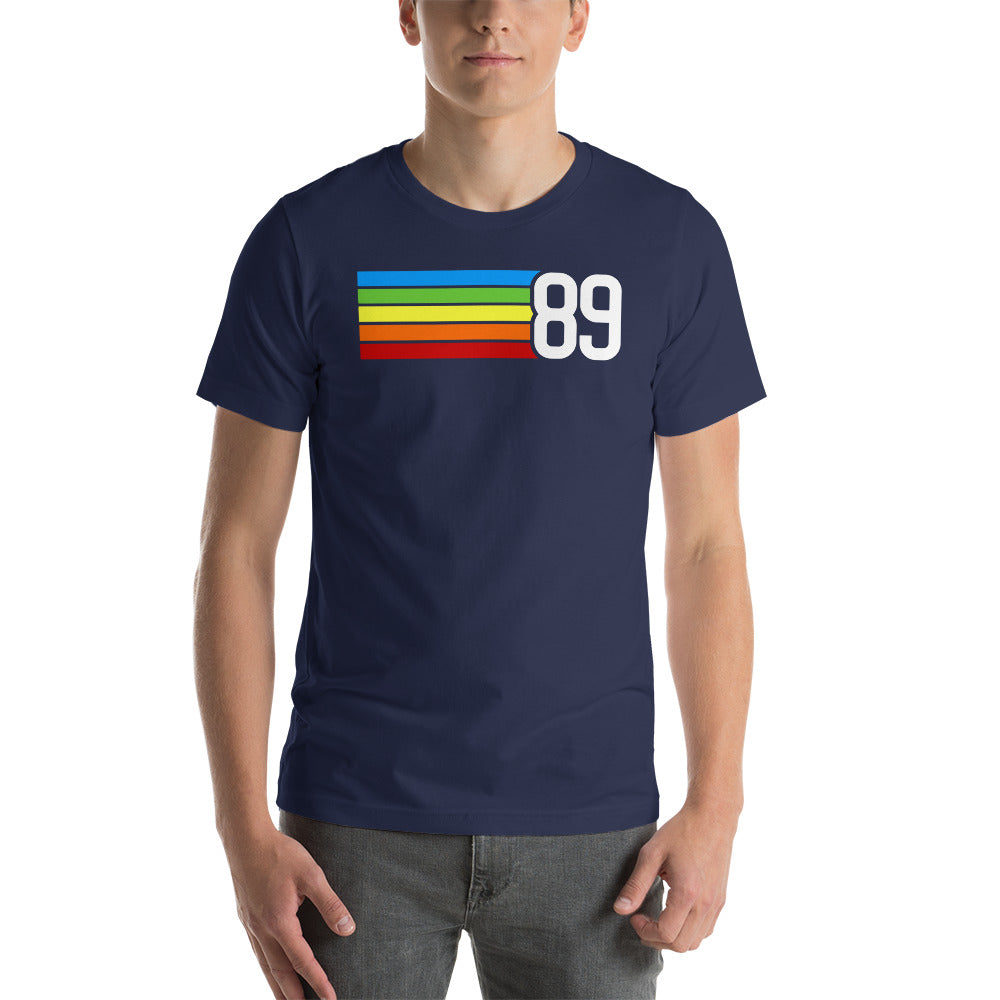 89 - 1989 Eighties Tech Rainbow Short-Sleeve Unisex T-Shirt