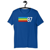 87 - 1987 Eighties Tech Rainbow Short-Sleeve Unisex T-Shirt
