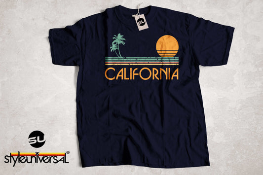 Vintage California Palm Trees and Sunset T-Shirt