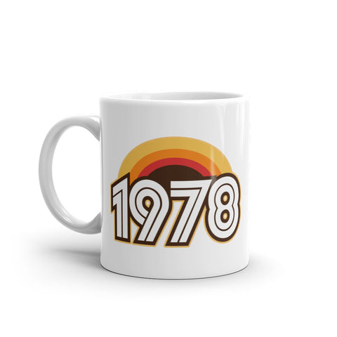 78 - 1978 Retro Colors White glossy mug