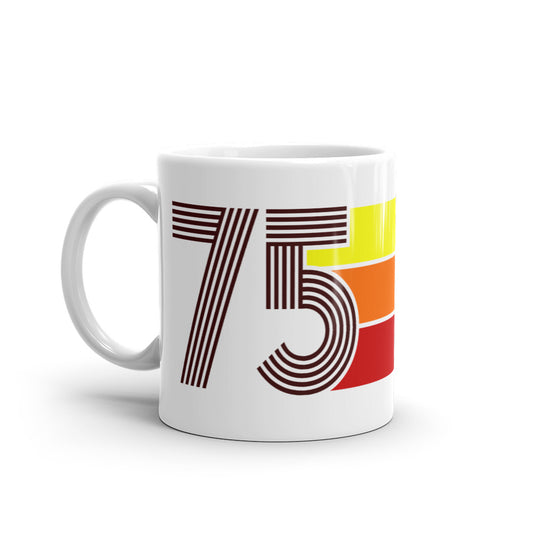 75 - 1975 Retro Tri-Line 11oz White Glossy Mug