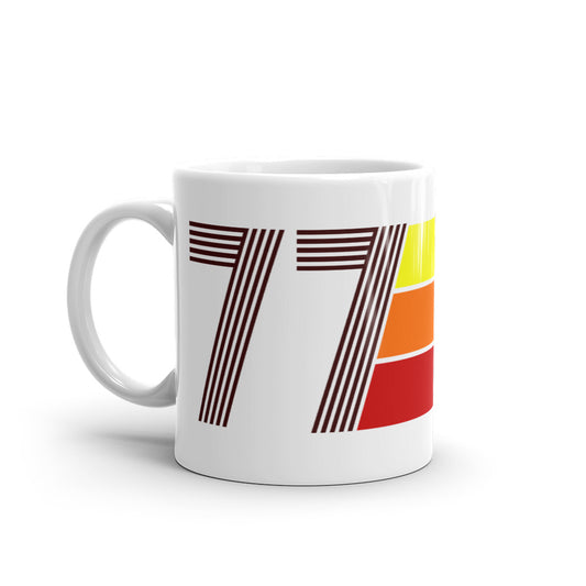 77 - 1977 Retro Tri-Line 11oz White Glossy Mug