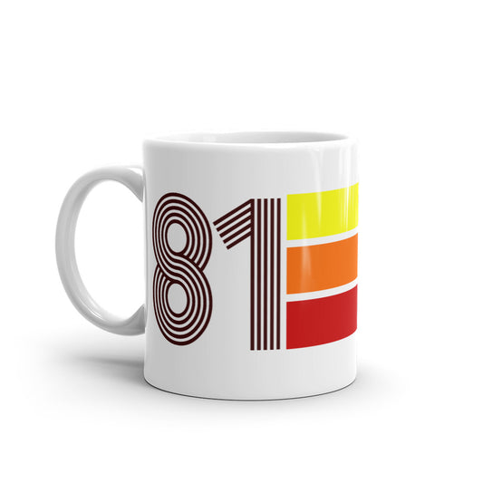 81 - 1981 - Retro Tri-Line 11oz White Glossy Mug
