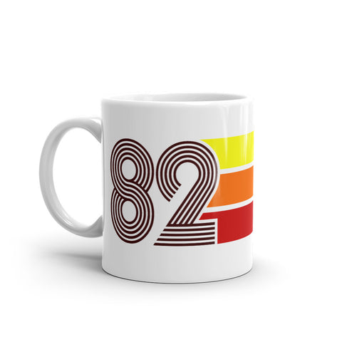 82 - 1982 - Retro Tri-Line 11oz White Glossy Mug