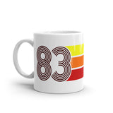 83 - 1983 - Retro Tri-Line 11oz White Glossy Mug
