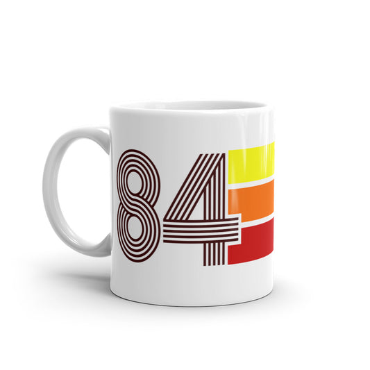 84 - 1984 - Retro Tri-Line 11oz White Glossy Mug