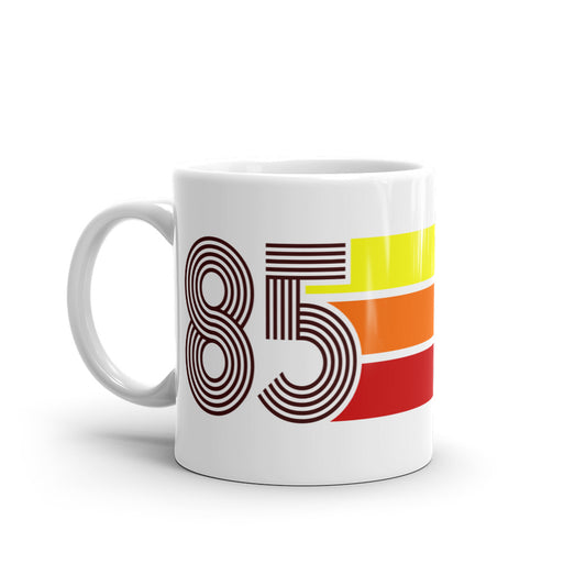85 - 1985 - Retro Tri-Line 11oz White Glossy Mug