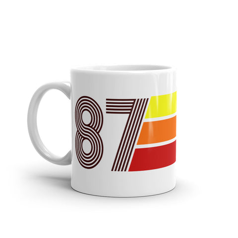 87 - 1987 - Retro Tri-Line 11oz White Glossy Mug