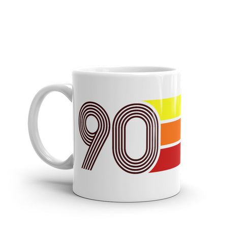 90 - 1990 Retro Tri-Line 11oz White glossy mug