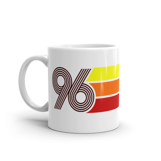 96 - 1996 Retro Tri-line 11oz White glossy mug