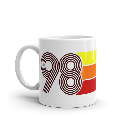 98 - 1998 Retro Tri-line 11oz White glossy mug
